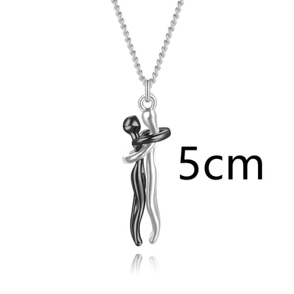 Couple's Hugging Pendant Necklace