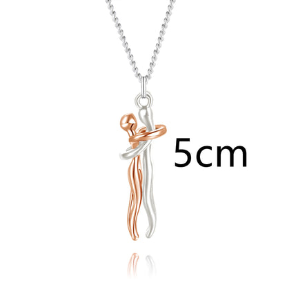 Couple's Hugging Pendant Necklace